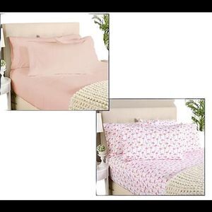 Home Reflections 2pk Double Brushed Sheet Sets Extra Cases Peach